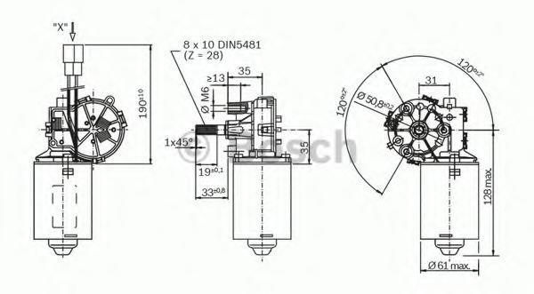 BOSCH F 006 B20 098 Wiper Motor